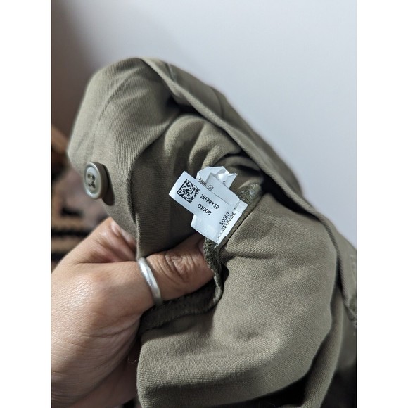 EUC Aerie Olive Utility Long Sleeve Button Front Jumpsuit Tie Waist Size S - Picture 10 of 10